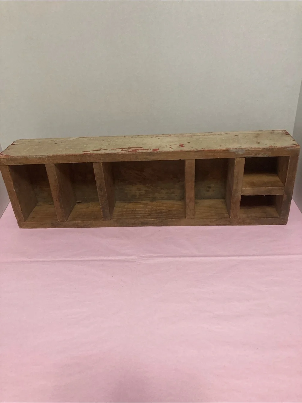 Antique handmade wood shelf free standing  collectibles miniatures primitive